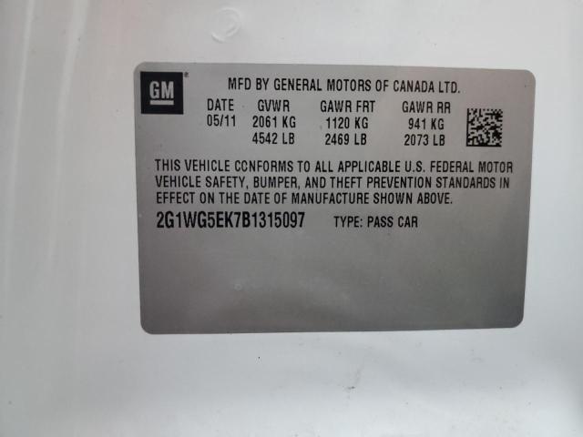 Photo 12 VIN: 2G1WG5EK7B1315097 - CHEVROLET IMPALA 