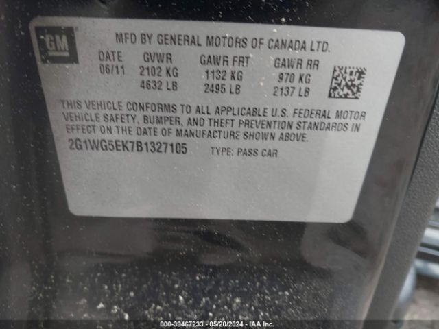 Photo 8 VIN: 2G1WG5EK7B1327105 - CHEVROLET IMPALA 