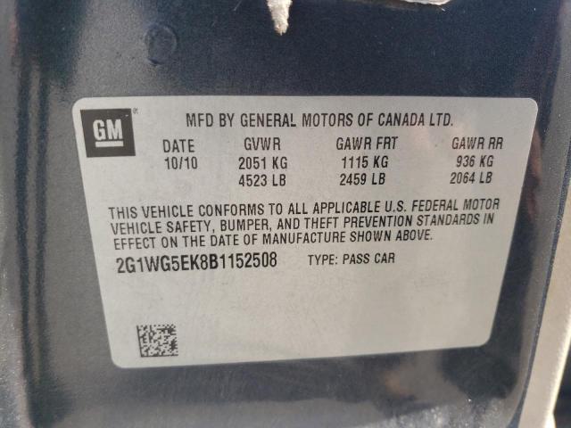 Photo 11 VIN: 2G1WG5EK8B1152508 - CHEVROLET IMPALA 