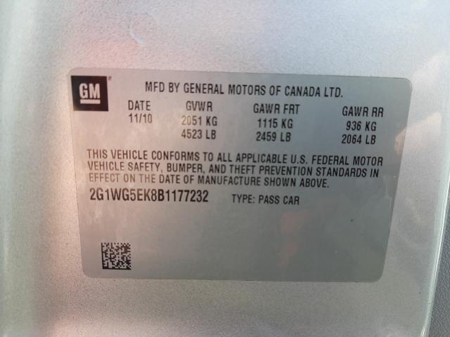 Photo 9 VIN: 2G1WG5EK8B1177232 - CHEVROLET IMPALA LT 