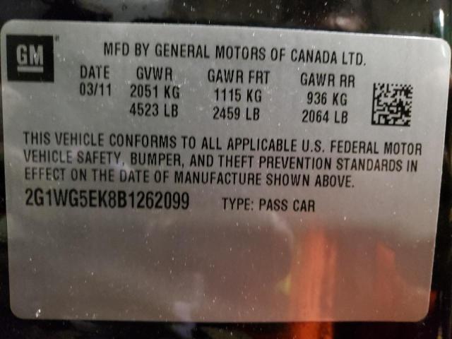 Photo 9 VIN: 2G1WG5EK8B1262099 - CHEVROLET IMPALA LT 