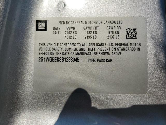 Photo 12 VIN: 2G1WG5EK8B1288945 - CHEVROLET IMPALA 