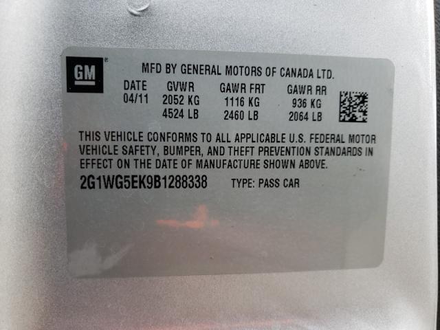 Photo 9 VIN: 2G1WG5EK9B1288338 - CHEVROLET IMPALA LT 