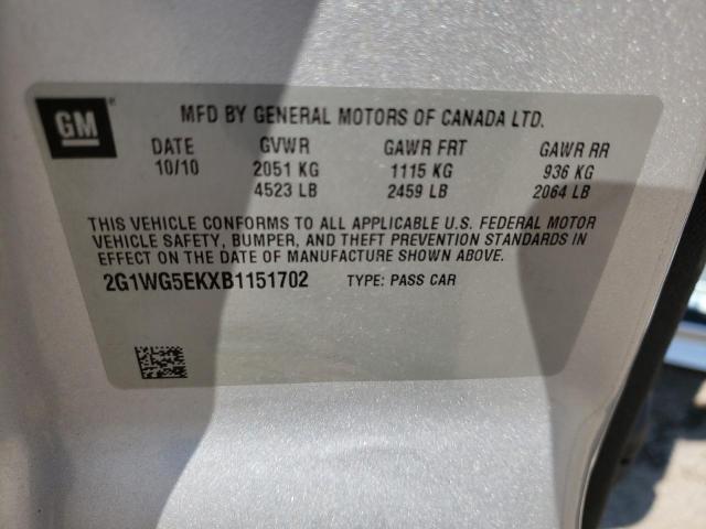 Photo 11 VIN: 2G1WG5EKXB1151702 - CHEVROLET IMPALA LT 