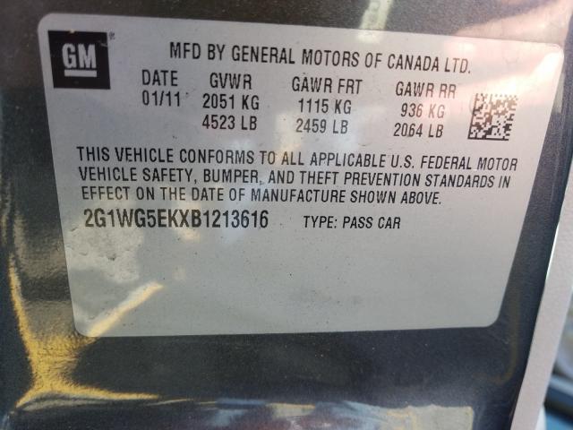 Photo 9 VIN: 2G1WG5EKXB1213616 - CHEVROLET IMPALA 