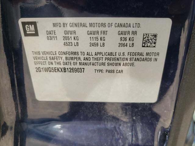 Photo 9 VIN: 2G1WG5EKXB1269037 - CHEVROLET IMPALA LT 