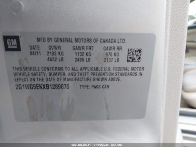 Photo 8 VIN: 2G1WG5EKXB1289076 - CHEVROLET IMPALA 