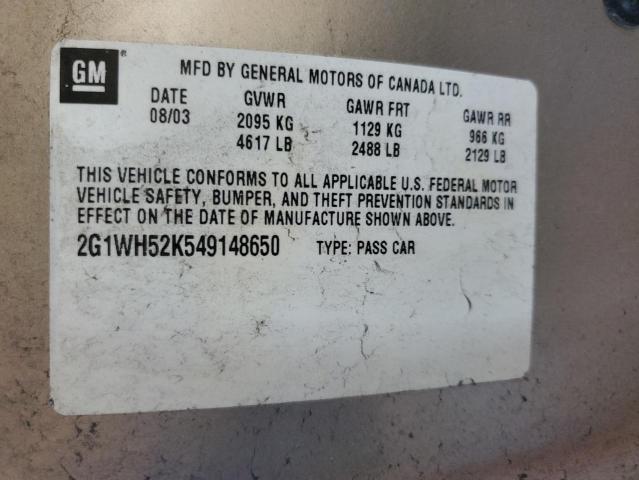 Photo 12 VIN: 2G1WH52K549148650 - CHEVROLET IMPALA 