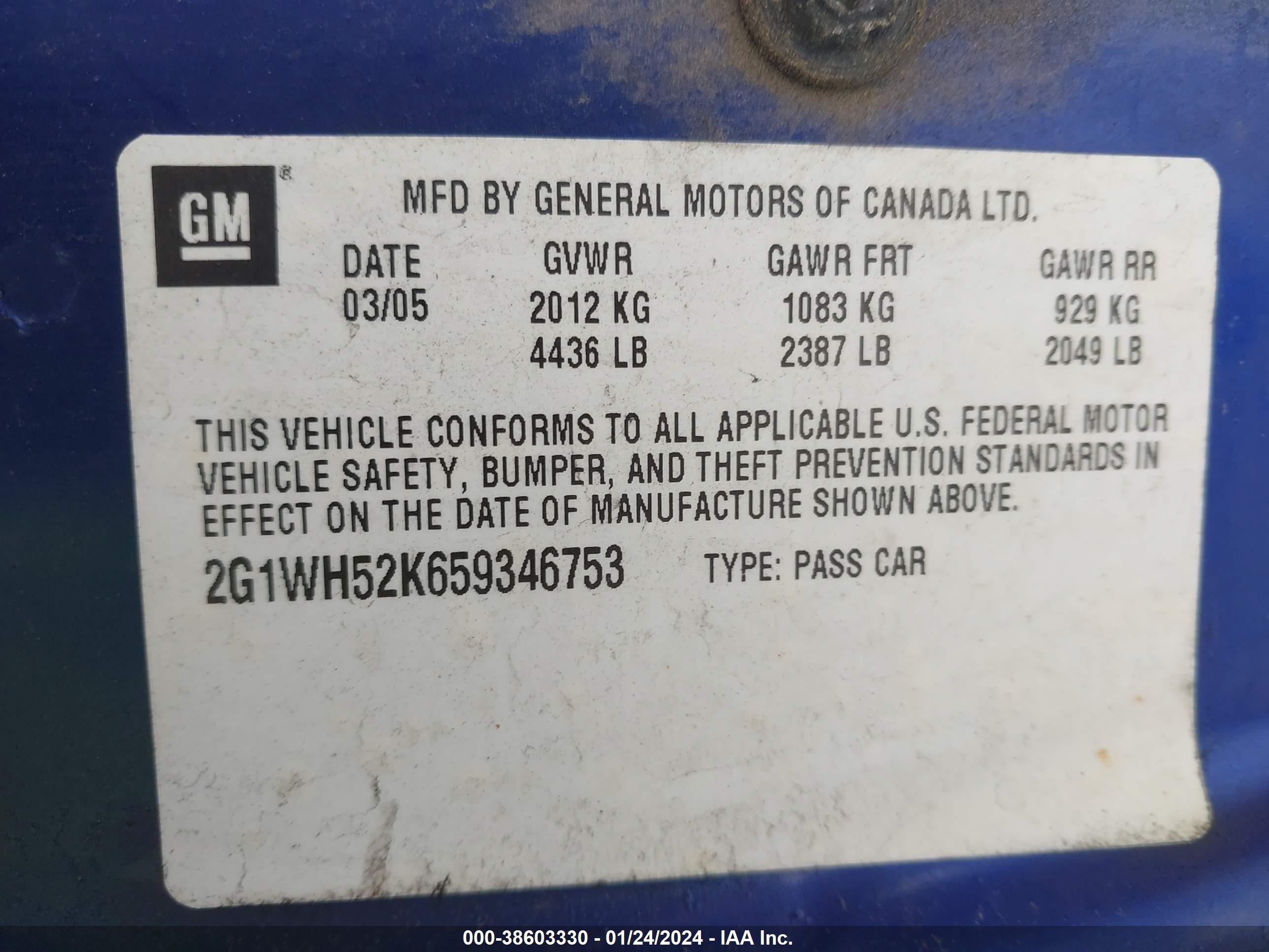 Photo 8 VIN: 2G1WH52K659346753 - CHEVROLET IMPALA 