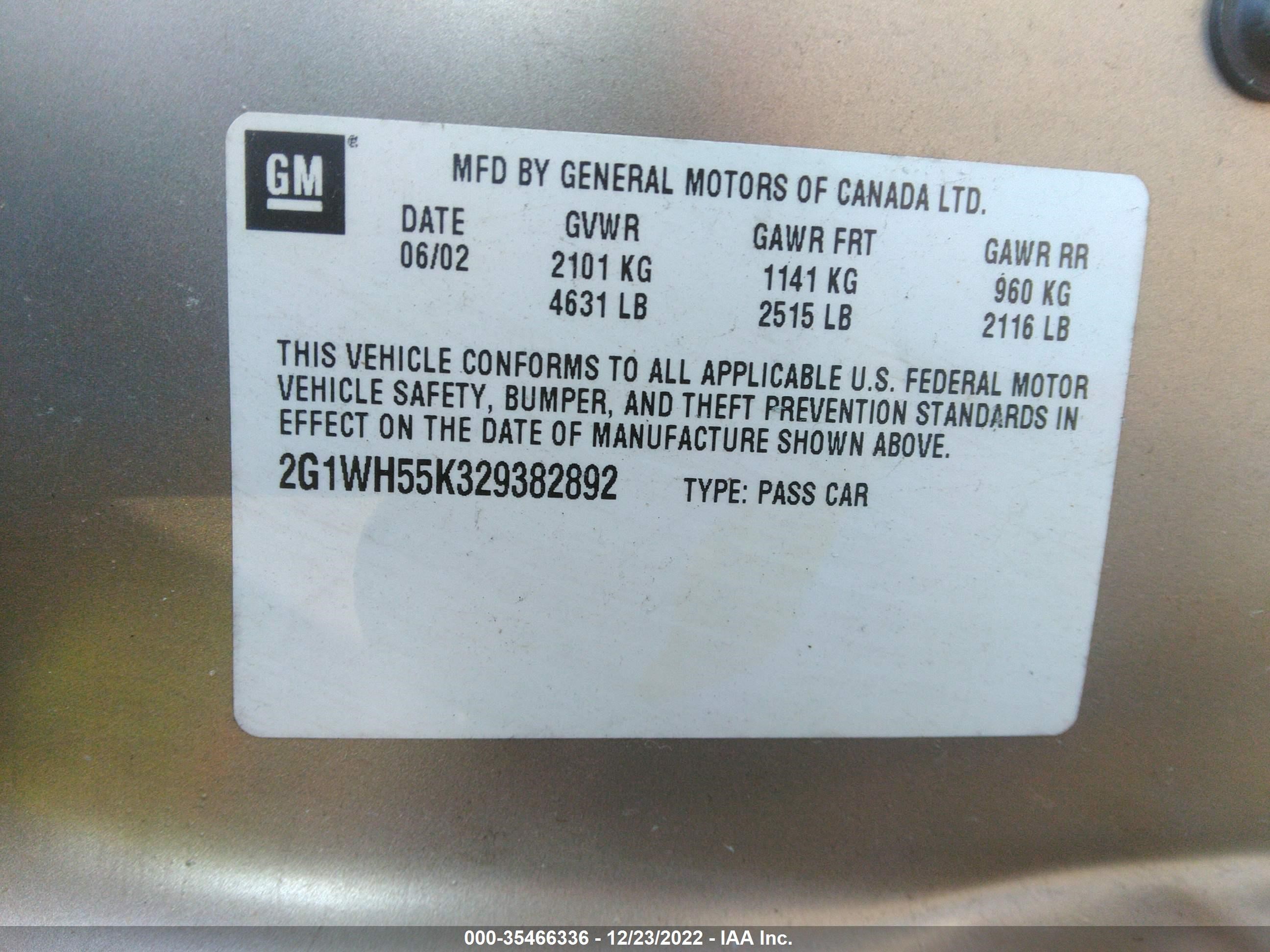 Photo 8 VIN: 2G1WH55K329382892 - CHEVROLET IMPALA 