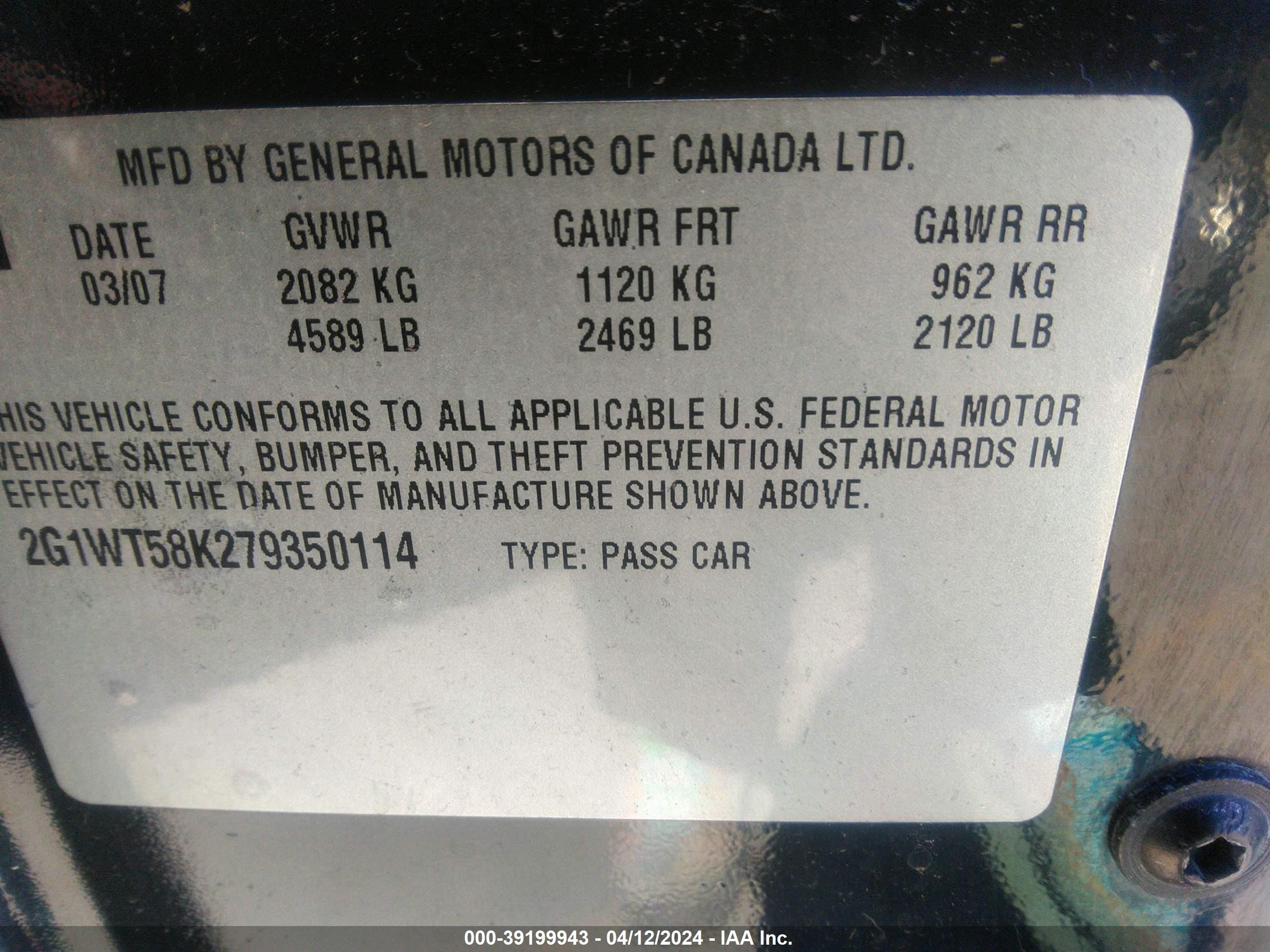 Photo 8 VIN: 2G1WT58K279350114 - CHEVROLET IMPALA 