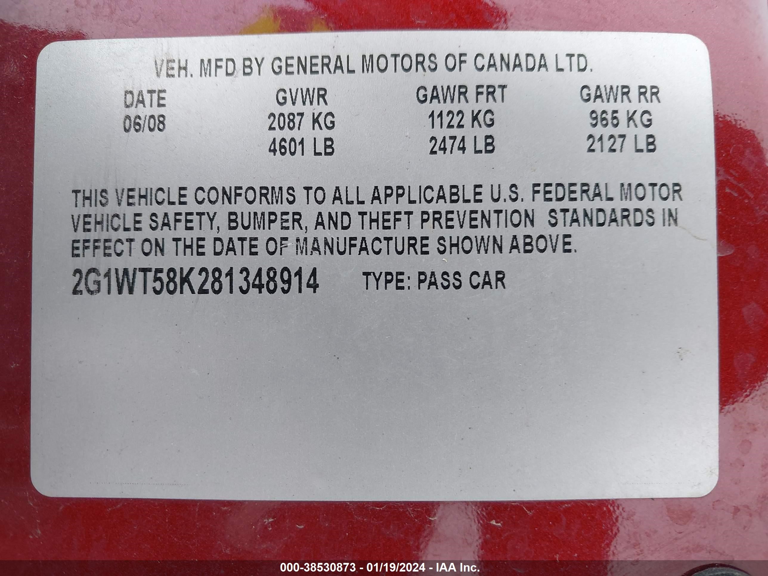 Photo 8 VIN: 2G1WT58K281348914 - CHEVROLET IMPALA 