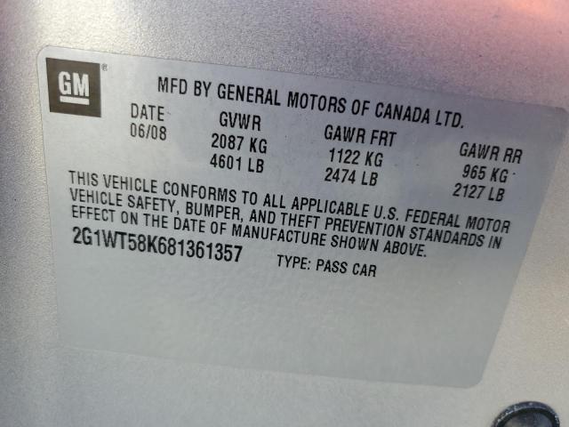 Photo 11 VIN: 2G1WT58K681361357 - CHEVROLET IMPALA LT 