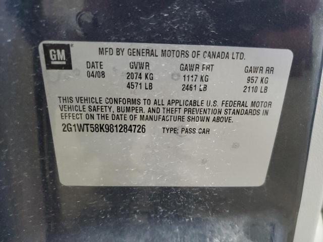 Photo 12 VIN: 2G1WT58K981284726 - CHEVROLET IMPALA LT 