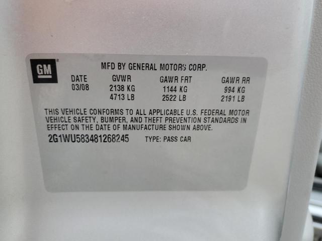 Photo 11 VIN: 2G1WU583481268245 - CHEVROLET IMPALA 