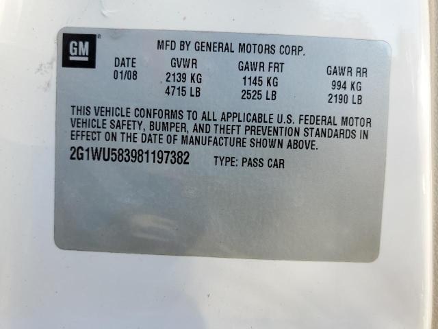 Photo 9 VIN: 2G1WU583981197382 - CHEVROLET IMPALA LTZ 