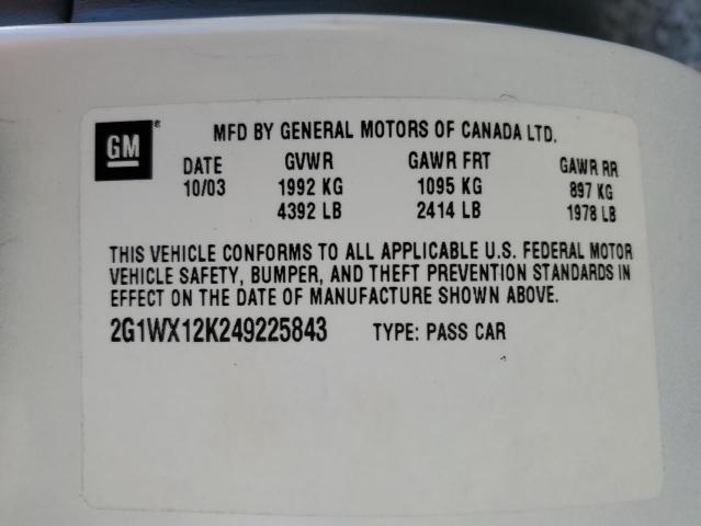 Photo 11 VIN: 2G1WX12K249225843 - CHEVROLET MONTECARLO 