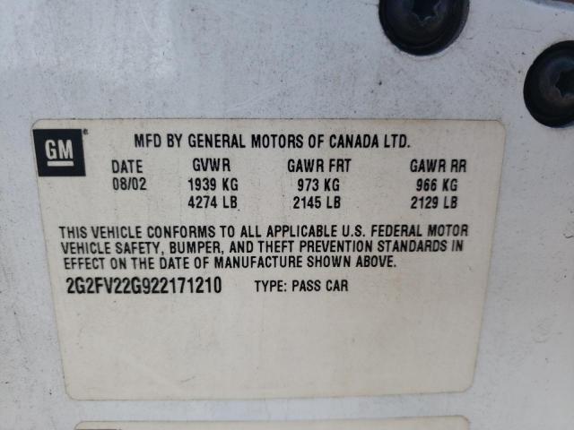 Photo 11 VIN: 2G2FV22G922171210 - PONTIAC GRANDAM 