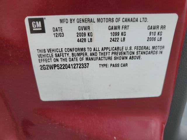 Photo 11 VIN: 2G2WP522041272337 - PONTIAC GRANDPRIX 