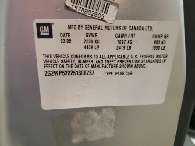 Photo 11 VIN: 2G2WP522251300737 - PONTIAC GRAND PRIX 