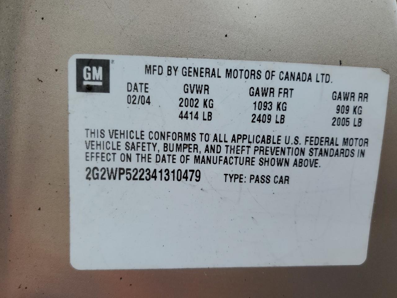 Photo 11 VIN: 2G2WP522341310479 - PONTIAC GRAND PRIX 