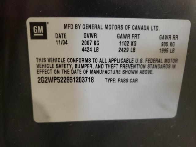 Photo 11 VIN: 2G2WP522651203718 - PONTIAC GRAND PRIX 