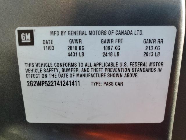 Photo 11 VIN: 2G2WP522741241411 - PONTIAC GRAND PRIX 