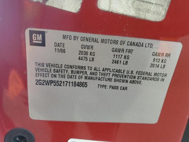 Photo 11 VIN: 2G2WP552171184865 - PONTIAC GRAND PRIX 