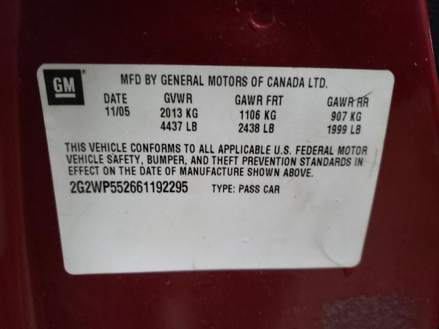 Photo 9 VIN: 2G2WP552661192295 - PONTIAC GRAND PRIX 