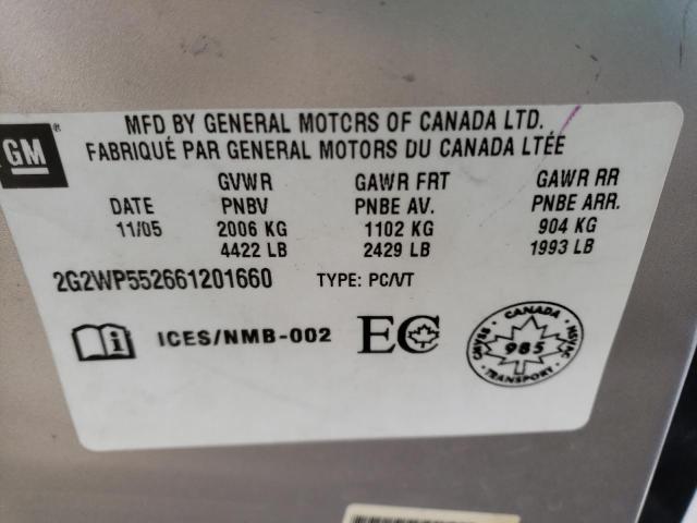 Photo 9 VIN: 2G2WP552661201660 - PONTIAC GRAND PRIX 