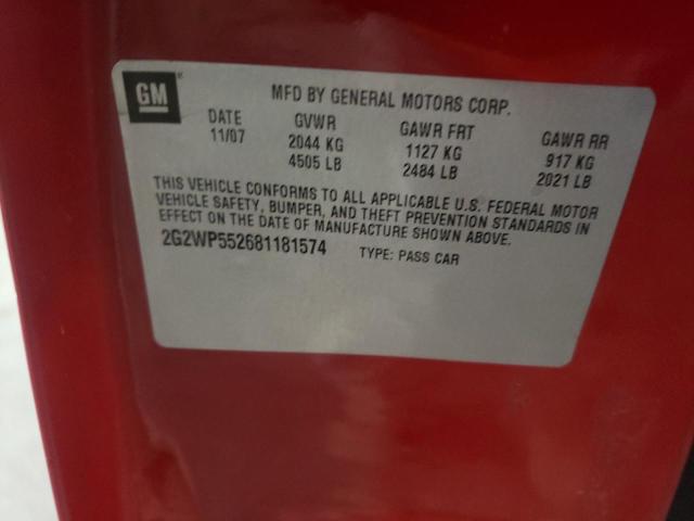 Photo 9 VIN: 2G2WP552681181574 - PONTIAC GRAND PRIX 