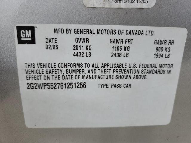 Photo 12 VIN: 2G2WP552761251256 - PONTIAC GRANDPRIX 