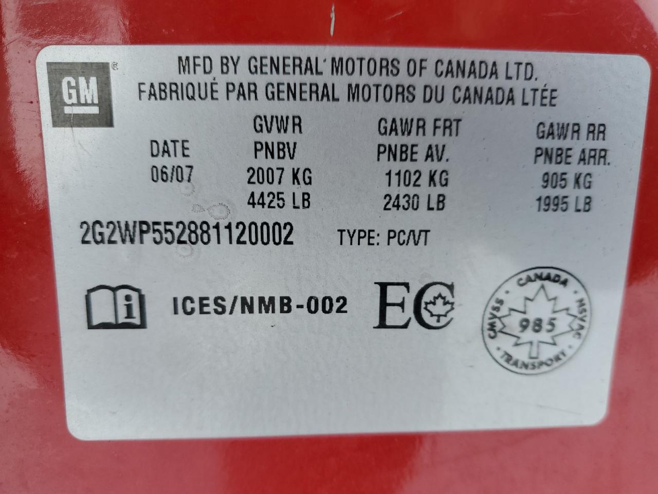 Photo 11 VIN: 2G2WP552881120002 - PONTIAC GRAND PRIX 