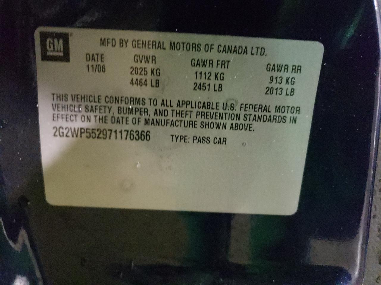 Photo 12 VIN: 2G2WP552971176366 - PONTIAC GRAND PRIX 