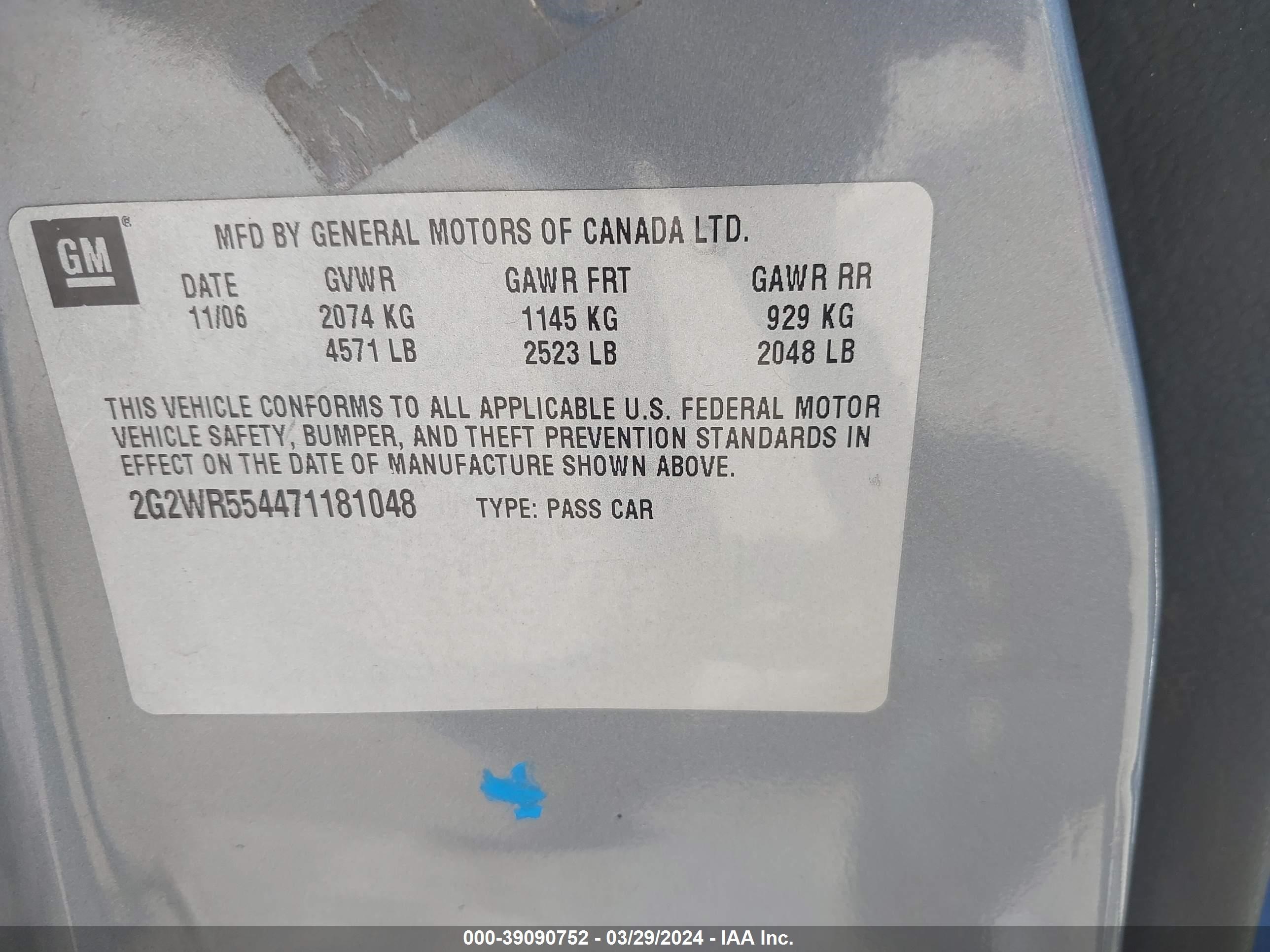 Photo 8 VIN: 2G2WR554471181048 - PONTIAC GRAND PRIX 