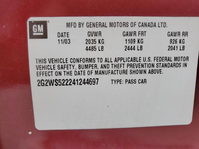 Photo 11 VIN: 2G2WS522241244697 - PONTIAC GRANDPRIX 