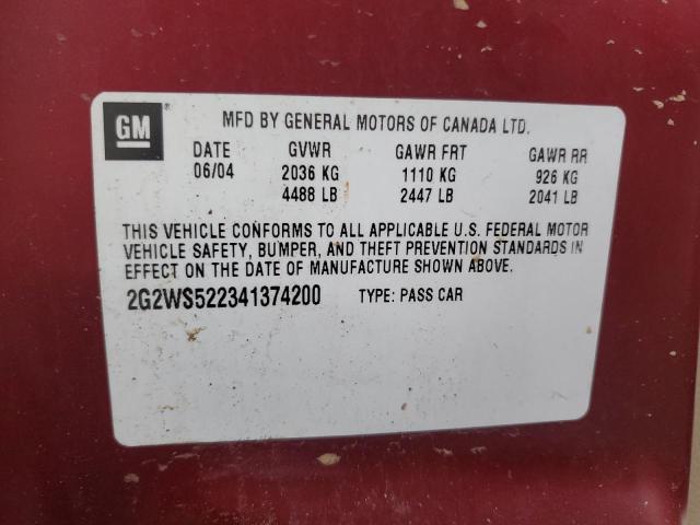 Photo 12 VIN: 2G2WS522341374200 - PONTIAC GRAND PRIX 