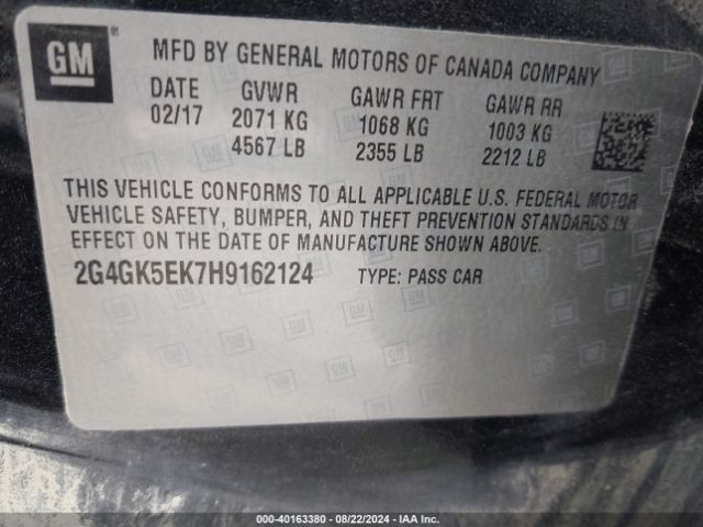 Photo 8 VIN: 2G4GK5EK7H9162124 - BUICK REGAL 