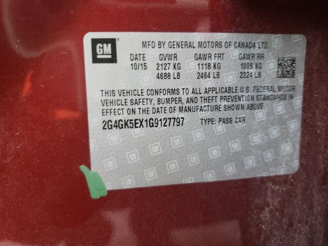 Photo 9 VIN: 2G4GK5EX1G9127797 - BUICK REGAL 