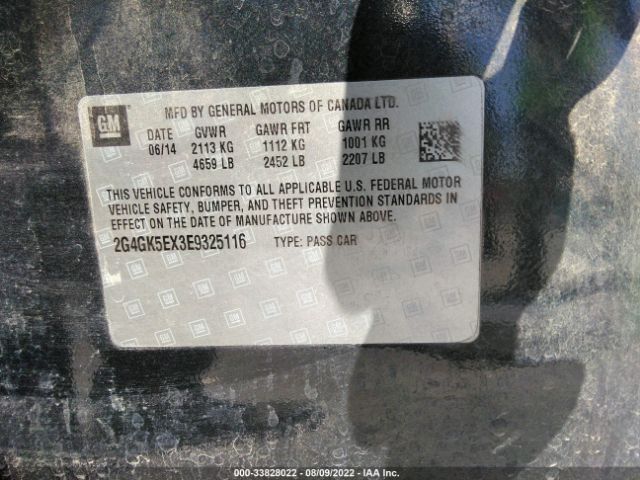 Photo 8 VIN: 2G4GK5EX3E9325116 - BUICK REGAL 