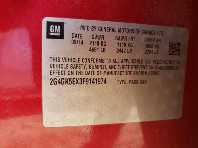 Photo 11 VIN: 2G4GK5EX3F9141974 - BUICK REGAL 