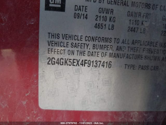 Photo 8 VIN: 2G4GK5EX4F9137416 - BUICK REGAL 