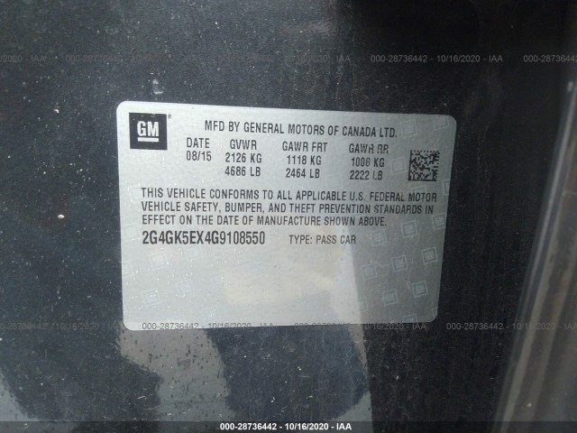 Photo 8 VIN: 2G4GK5EX4G9108550 - BUICK REGAL 