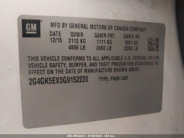 Photo 8 VIN: 2G4GK5EX5G9152220 - BUICK REGAL 