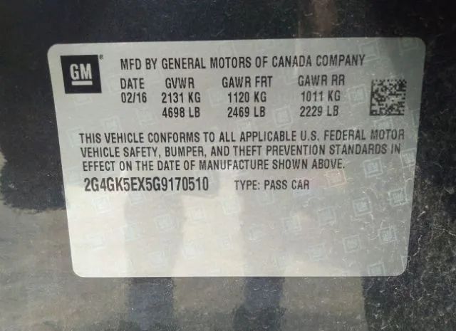 Photo 8 VIN: 2G4GK5EX5G9170510 - BUICK REGAL 