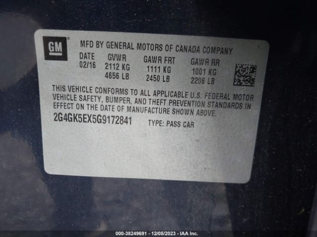 Photo 8 VIN: 2G4GK5EX5G9172841 - BUICK REGAL 