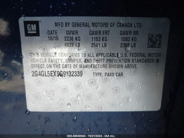 Photo 8 VIN: 2G4GL5EX0G9132339 - BUICK REGAL 