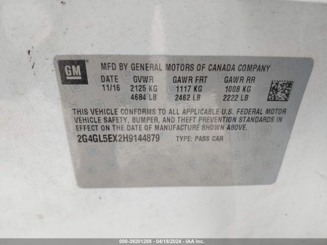 Photo 8 VIN: 2G4GL5EX2H9144879 - BUICK REGAL 