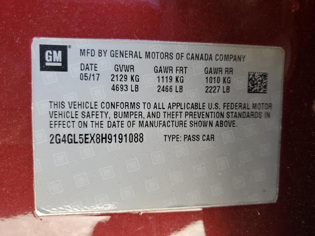 Photo 11 VIN: 2G4GL5EX8H9191088 - BUICK REGAL SPOR 