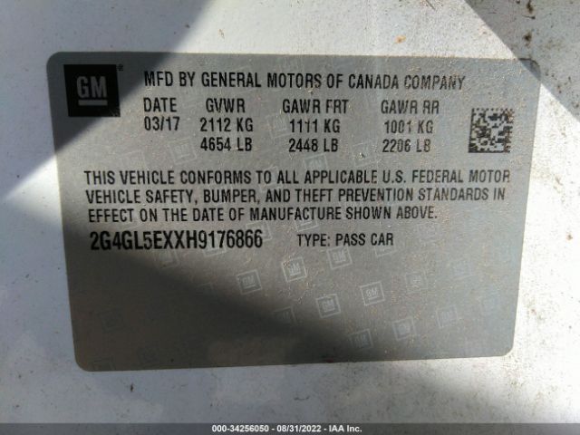 Photo 8 VIN: 2G4GL5EXXH9176866 - BUICK REGAL 